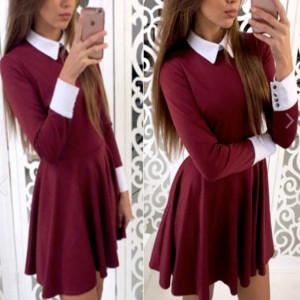 Mini skater haljina sa Petar Pan kragnom