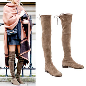 Stuart tople zimske čizmice iznad koljena od brušene kože