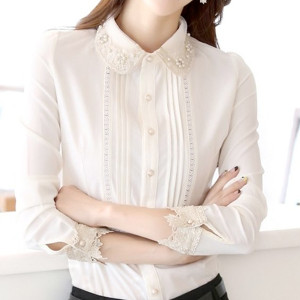 Elegantna poslovna košulja s biserima