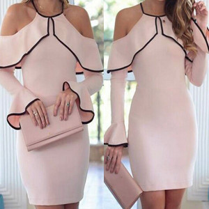 Chic mini haljina sa zvono rukavima