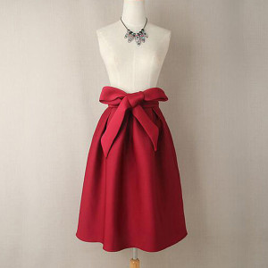 Midi skater suknja s mašnom veličina M