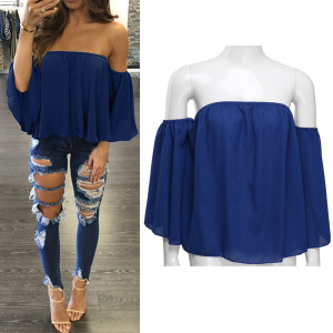 Off shoulder bluza zvono rukavi
