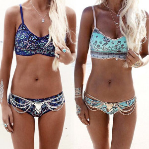 Boho push up top kupaći kostim standardni S