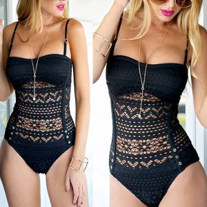 Push up jednodijelni kupaći kostim s čipkom veličina standardni M(38)