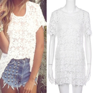 Vintage čipkana bluza sa cvjetićima