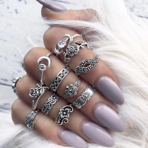 Set od 11 etno mini prstenova