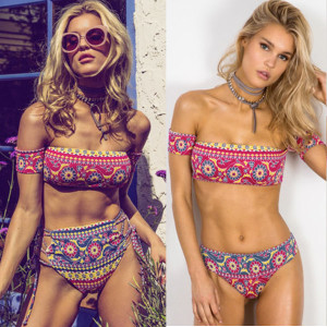 Boho push up kupaći kostim otvorenih ramena