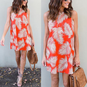 Mini šift haljina s motivom listova