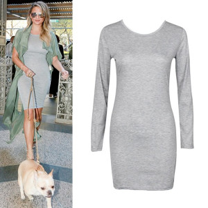 Mini haljina dugih rukava olovka kroja