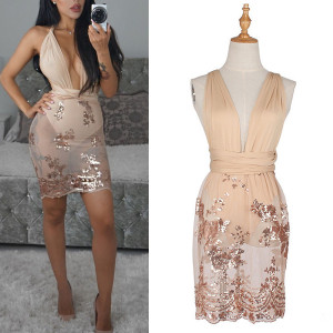 Mini transparentna haljina sa šljokicama