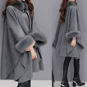 Pončo s krznom veličina S/36