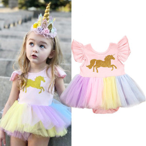 Dječja tutu jednorog haljina u duginim bojama