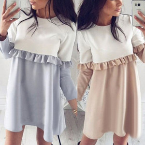 Mini dvobojna haljina s volanom