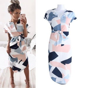 Midi haljina geometrijskog uzorka veličina standardni M(38)