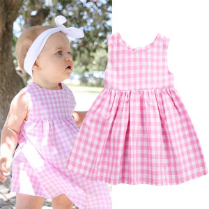 Mini haljina za djevojčice s kockicama