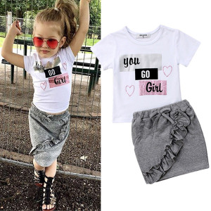 Komplet suknja s volanima + majica za djevojčice