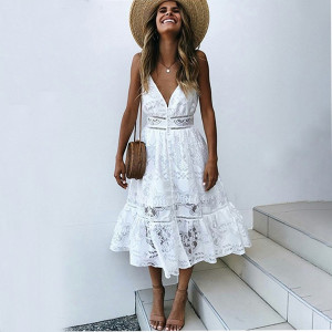 Midi čipkana haljina s dugmadi *limitirana kolekcija*