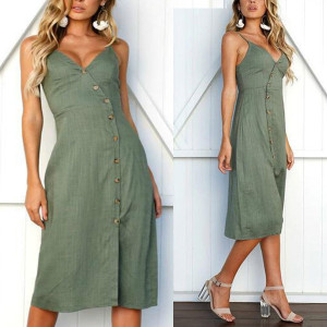 Casual haljina olovka kroja s gumbima