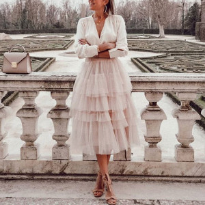 Tutu suknja od tila s asimetričnim volanima