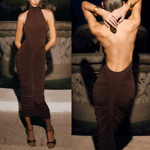 Diana haljina otvorenih leđa s efektom smanjenja struka i oblikovanja stražnjice