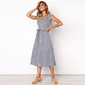 Midi casual haljina na V izrez M veličina