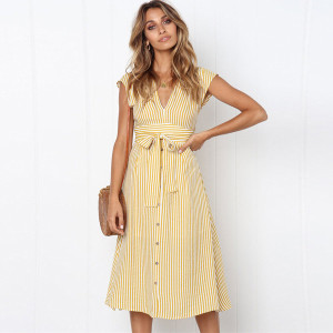 Midi casual haljina na V izrez M veličina