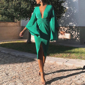 Midi haljina olovka kroja zvono rukava standardni S/M