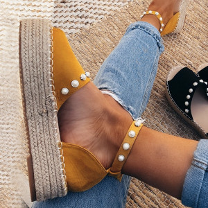 Espadrila sandale s biserima na platformu standardni 43
