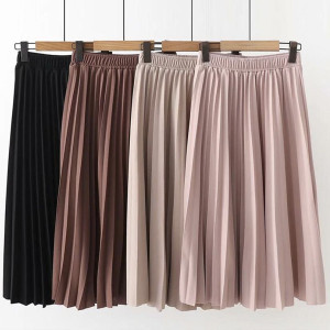 Midi plisirana suknja pastelnih boja