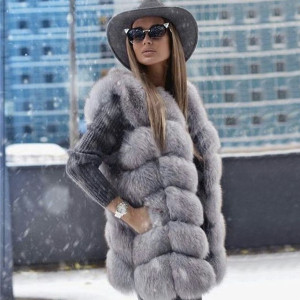 Krzneni prsluk duljine 90cm *limitirana kolekcija* VELIČINA S