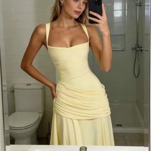 Duga svečana haljina zvono kroja 2 boje