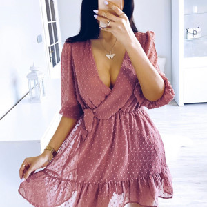 Mini reljefasta haljina preklopnog izgleda