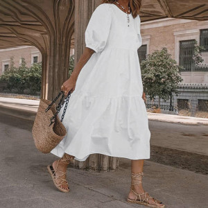 Midi vrećasta haljina puf rukava