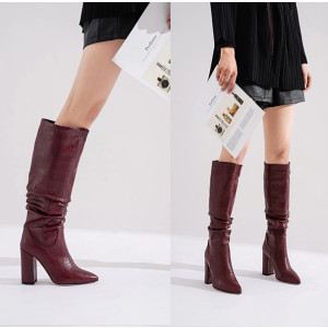 Široke čizme ispod koljena izgleda croco kože standardni EU 38