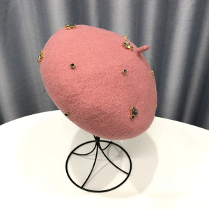 Vunena beretka s ukrasnim kristalima 18 boja *Limitirana kolekcija*