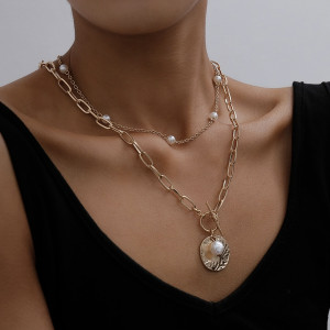 Dvostruka lančić ogrlica s biserom