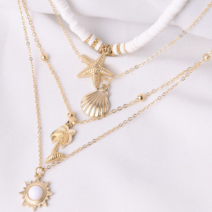 Ogrlica od 5 dijelova školjka morska zvijezda palma