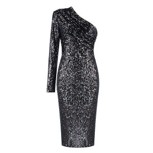 Luksuzna haljina na jedno rame sa šljokicama 4 BOJE *Limitirana kolekcija*