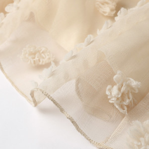 Duga haljina na volane s ispupčenim cvjetovima 6 BOJA