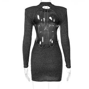 Mini glitter haljina otvorenih leđa sa štrasom