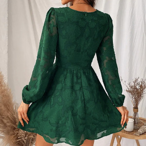 Mini čipkana zvono haljina cvjetnog uveza 2 BOJE