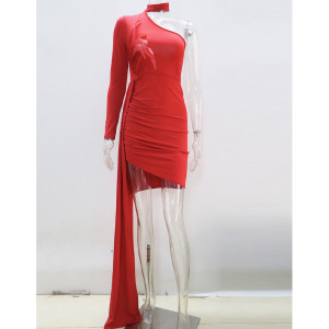 Mini nabrana šlep haljina s perjem 4 BOJE