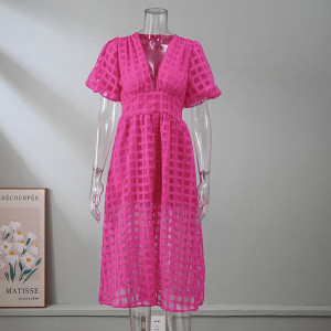 Elegantna midi haljina puf rukava 9 BOJA