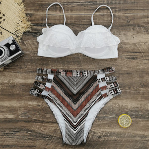 Bandeau push up kupaći kostim s povišenim gaćicama