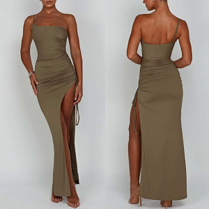 Elastična party haljina s visokim prorezom 3 boje