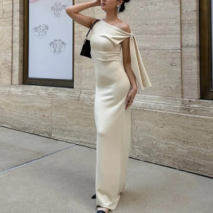 Duga haljina s mašnom 2 boje