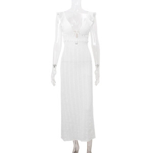 Pletena haljina na volane za plažu 3 boje