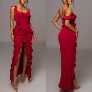 Duga romantična haljina na sitne volane *Limitirana kolekcija*