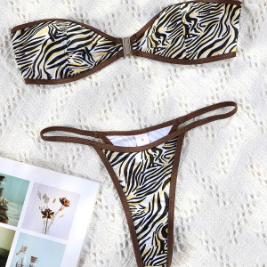 Bandeau dvodijelni kupaći kostim zebra uzorka