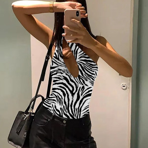 Push up jednodijelni kupaći kostim zebra uzorka